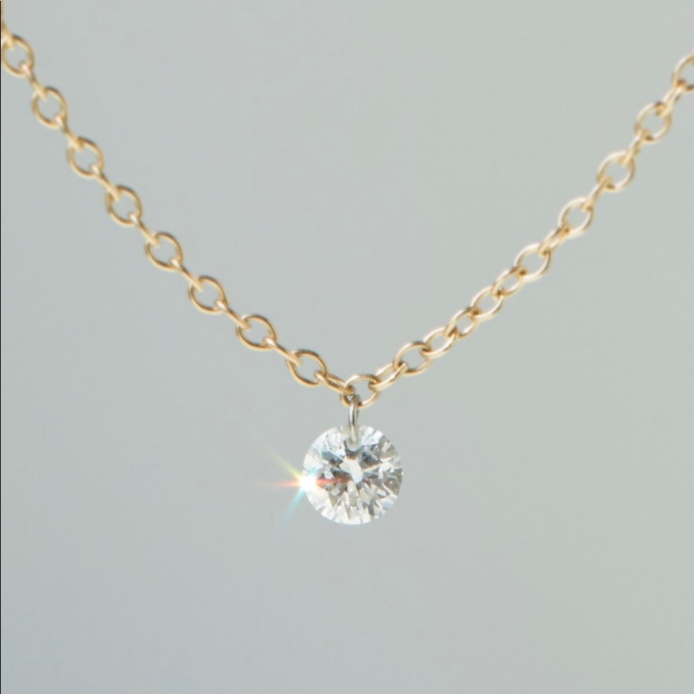 Catbird Yellow Gold Diamond Pinprick Necklace